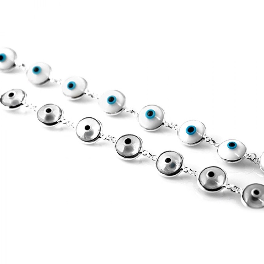 Clear lucite evil eye bracelet